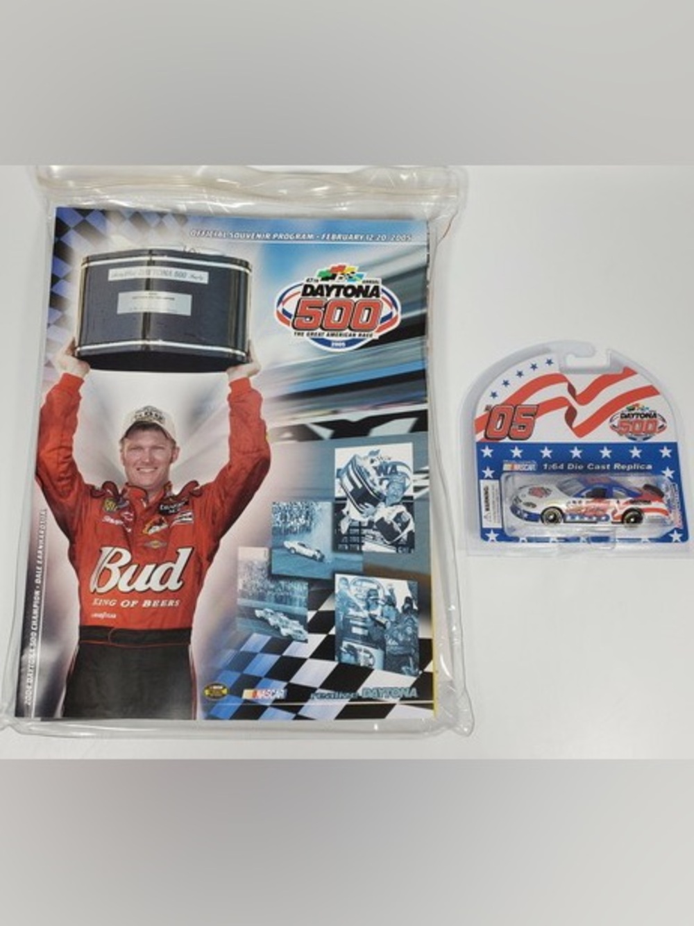 Daytona 500 Souvenir Program with Racing Imagery - Red, Blue, White